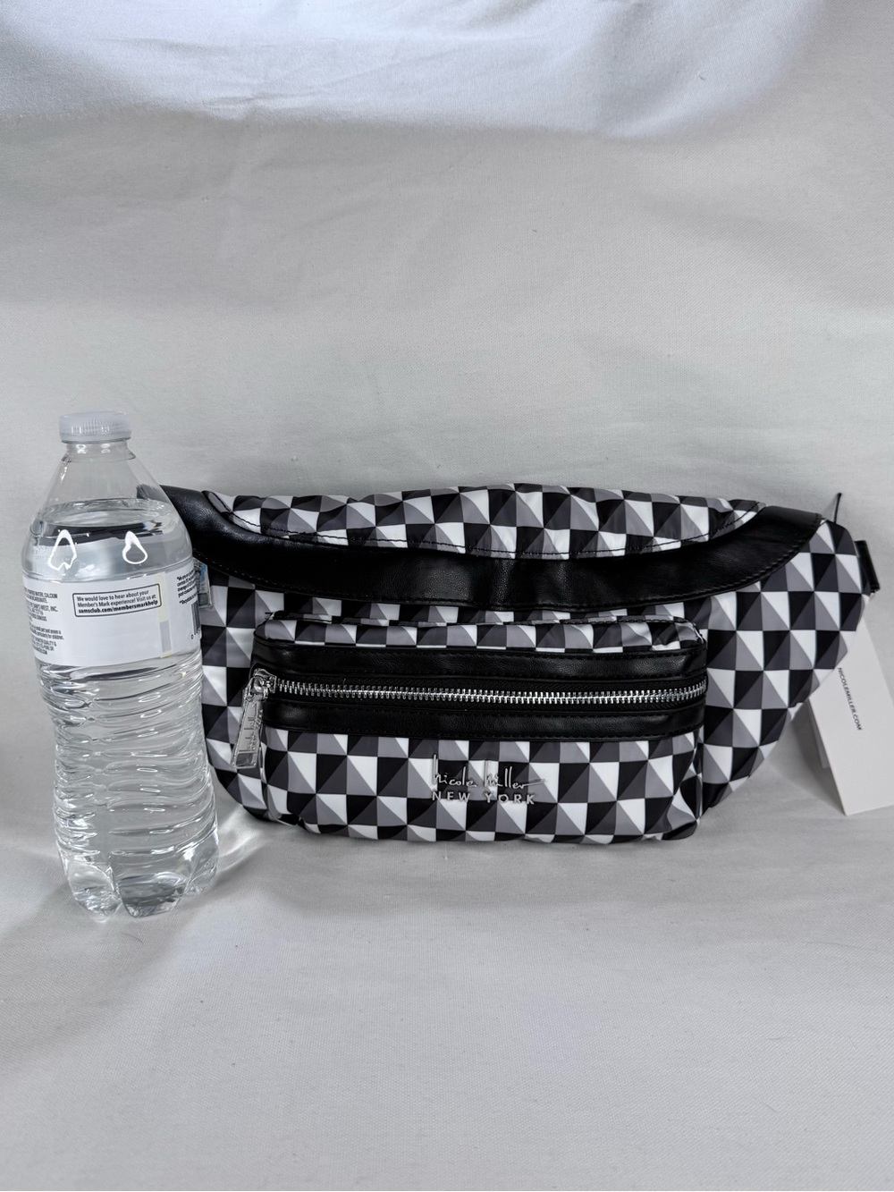 Nicole Miller Black & White Geometric Crossbody/Belt Bag